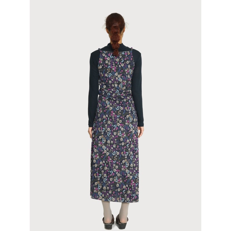 FLOWER PATTERN BRUSHED KNIT DRESS_NAVY l'achat 