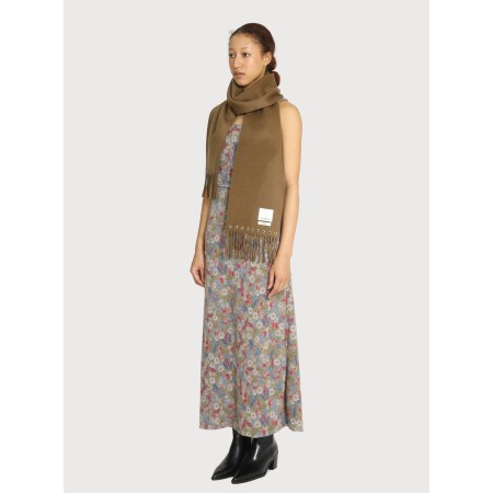 FLOWER PATTERN BRUSHED KNIT DRESS_KHAKI Comparez et commandez 