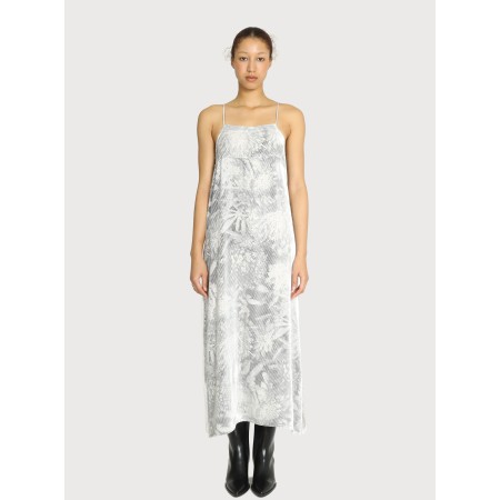 BOTANIC VELVET EVENING DRESS-SILVER offre 