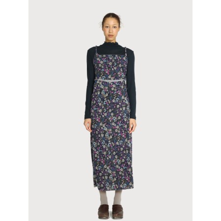 FLOWER PATTERN BRUSHED KNIT DRESS_NAVY l'achat 