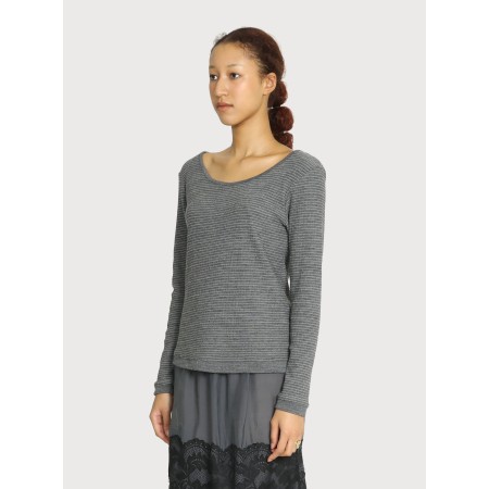 CRINKLY WOOL BALLERINA TOP_GREY chez Cornerstreet bien 