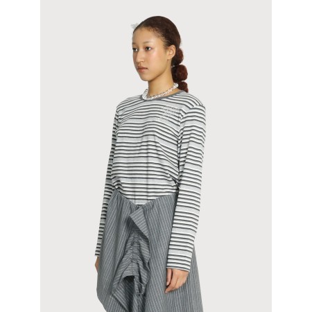 MOTIF STRIPE COTTON TOP_GRAY des créatures d'habitude