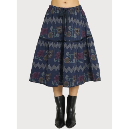 QUILTED FLARE SKIRT_NAVY JUSQU'A -70%! 