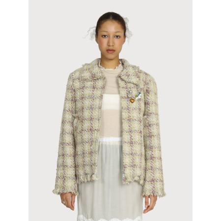 RAW-EDGE TRIMMED TWEED JACKET_LEMON vous aussi creer 