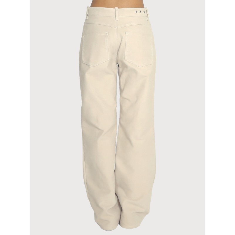 STAR STUD BRUSHED COTTON PANTS_BEIGE pas chere