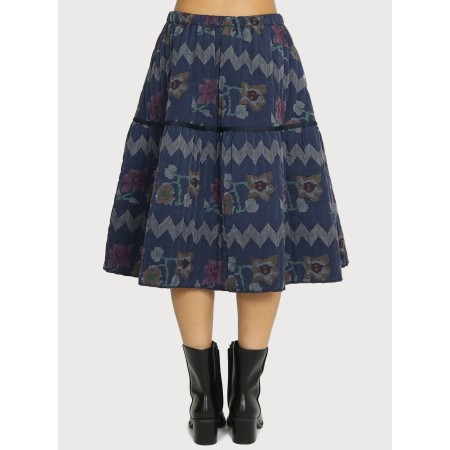 QUILTED FLARE SKIRT_NAVY JUSQU'A -70%! 