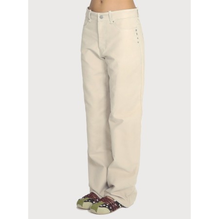 STAR STUD BRUSHED COTTON PANTS_BEIGE pas chere