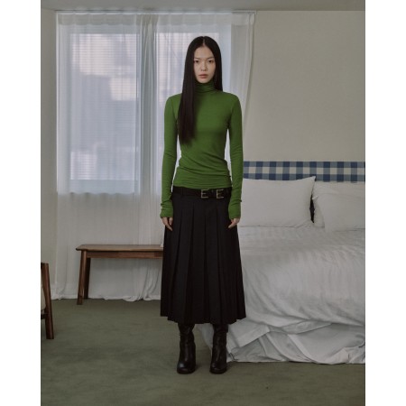 ESSENTIAL RIBBED WOOL TURTLENECK_GREEN français