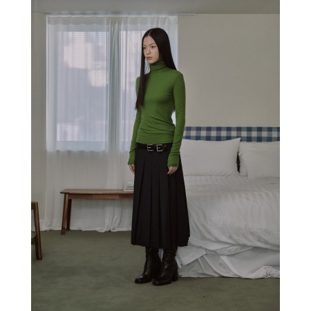 ESSENTIAL RIBBED WOOL TURTLENECK_GREEN français