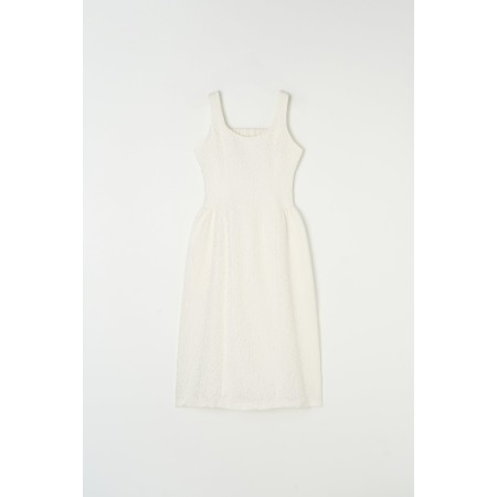 BACK BANDING JACQUARD DRESS_IVORY de France