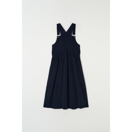 CORDUROY PUFF OVERALL DRESS_NAVY Fin de série