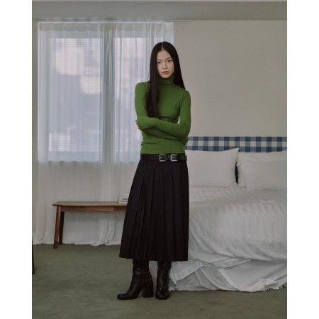 ESSENTIAL RIBBED WOOL TURTLENECK_GREEN français