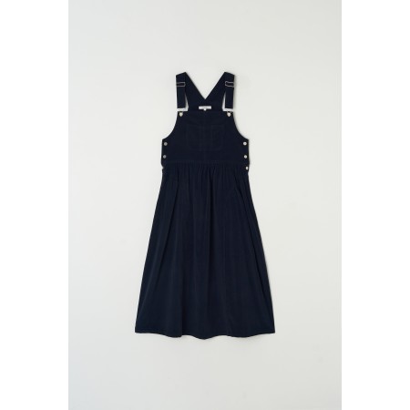 CORDUROY PUFF OVERALL DRESS_NAVY Fin de série