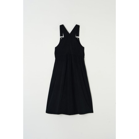 CORDUROY PUFF OVERALL DRESS_BLACK livraison et retour toujours gratuits