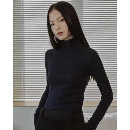 ESSENTIAL RIBBED WOOL TURTLENECK_NAVY du meilleur 