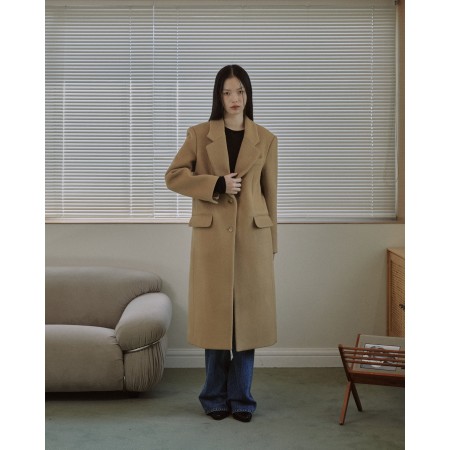 TAILORED WOOL SINGLE COAT_CAMEL france