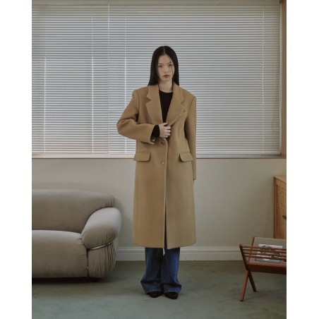 TAILORED WOOL SINGLE COAT_CAMEL france