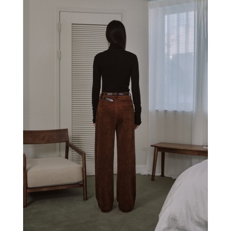 RELAXED CORDUROY PANTS_BROWN en linge