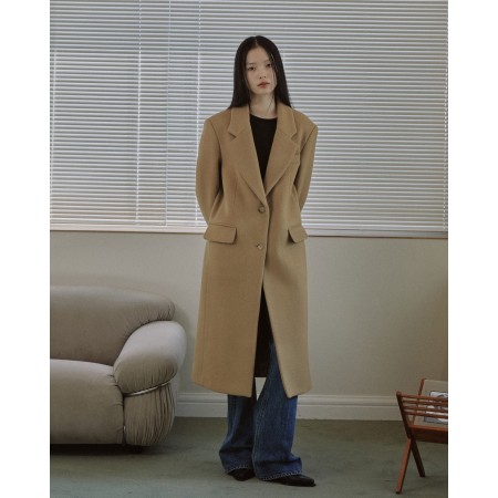 TAILORED WOOL SINGLE COAT_CAMEL france