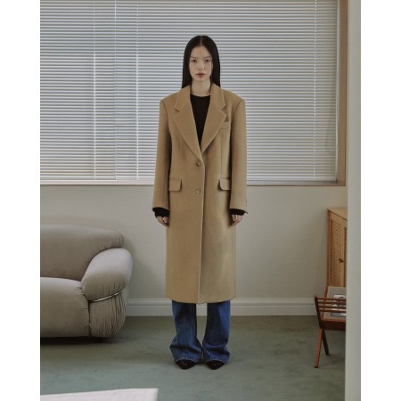 TAILORED WOOL SINGLE COAT_CAMEL france