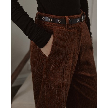 RELAXED CORDUROY PANTS_BROWN en linge