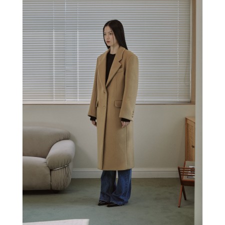 TAILORED WOOL SINGLE COAT_CAMEL france