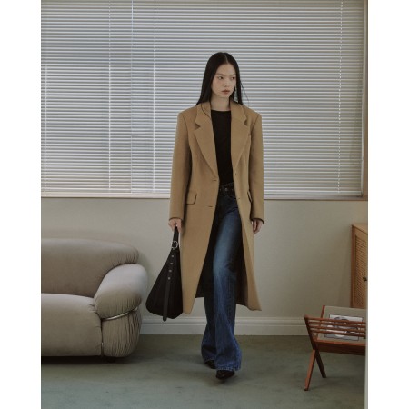 TAILORED WOOL SINGLE COAT_CAMEL france