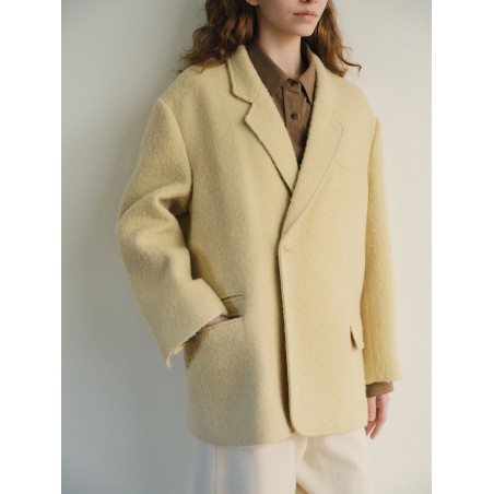 ALPACA BRIOCHE BOUCLE JACKET_BUTTER pas cher chine