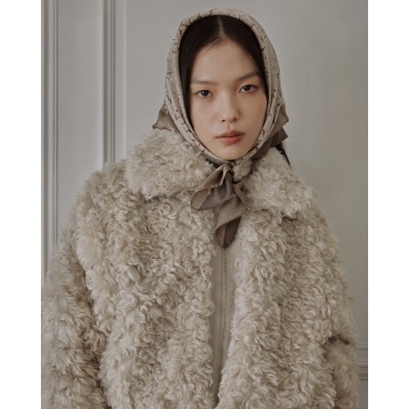 CROPPED ZIP-UP FUR JACKET_BEIGE GREY À commander