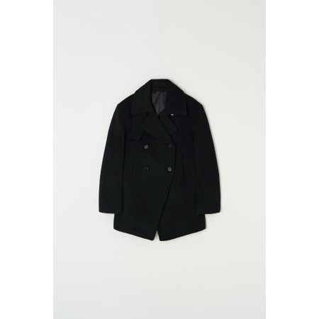 HALF DOUBLE PEA COAT_BLACK votre