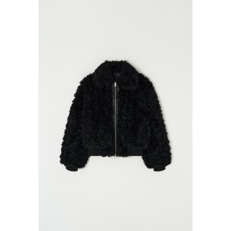 CROPPED ZIP-UP FUR JACKET_BLACK prix