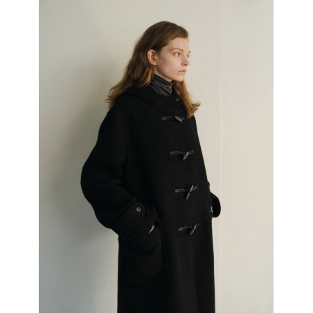 ANGORA TOI HOODED DUFFLE COAT_BLACK français