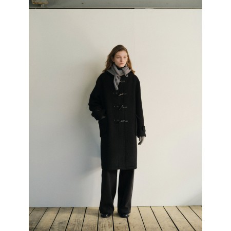 ANGORA TOI HOODED DUFFLE COAT_BLACK français