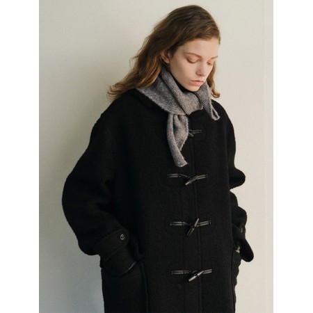 ANGORA TOI HOODED DUFFLE COAT_BLACK français