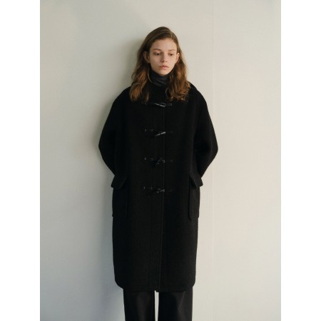 ANGORA TOI HOODED DUFFLE COAT_BLACK français